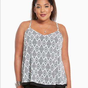 Torrid Double Layer B&W print Swing Cami Size 3